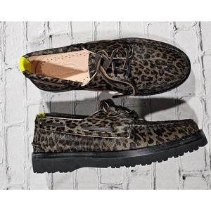 Sperry Top Sider Pony Hair Vibram leopard Boat Shoes STS22875 MENS SIZE 8.5